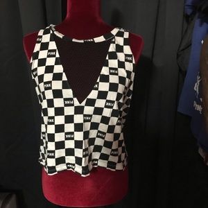 Checkered board print tank